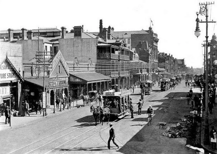 Historic Johannesburg street scene from the early 20th century