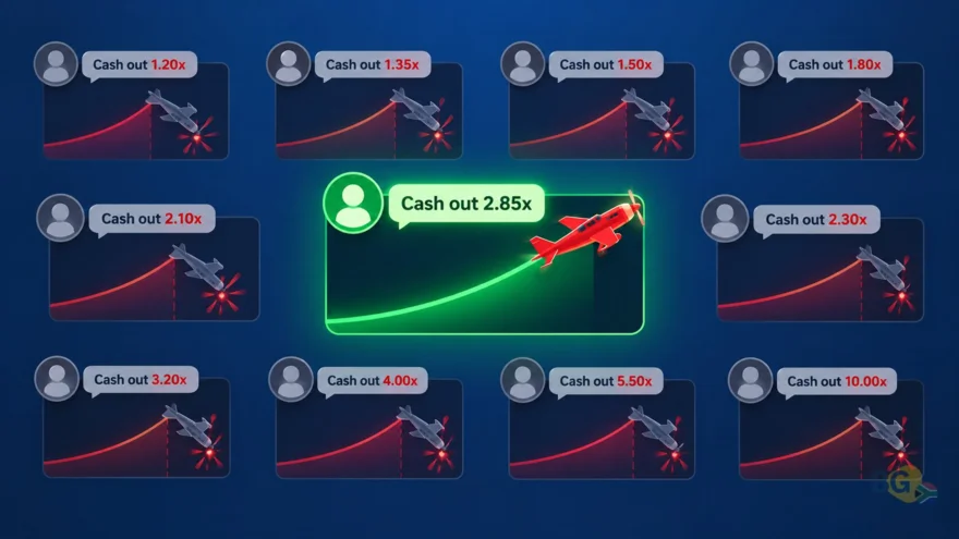 Ten signal groups with different calls, with only the lucky one promoted
