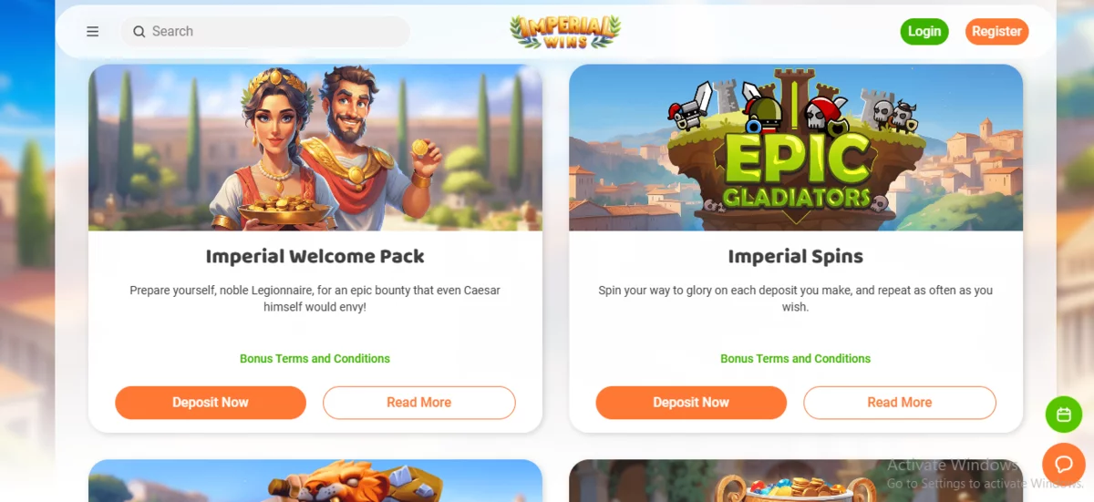 collect Imperial Wins Casino cashback bonus